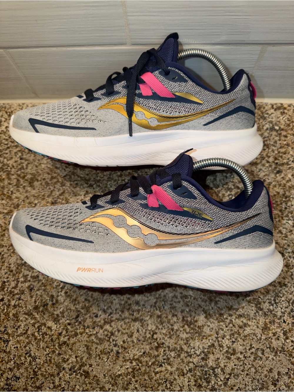 Saucony Gray, Gold & Pink Women's Running Shoes